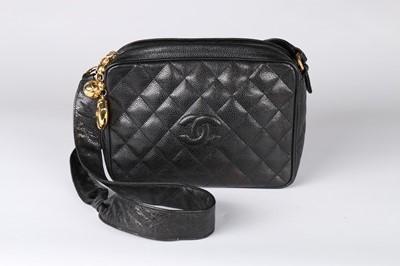 Lot 1 - A Chanel caviar leather quilted shoulder bag,...