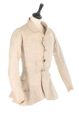 Lot 33 - A rare young man's provincial checked cotton...