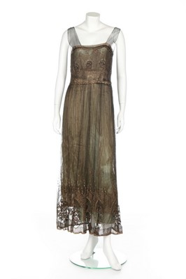 Lot 60 - An early Jeanne Lanvin couture gold lace...
