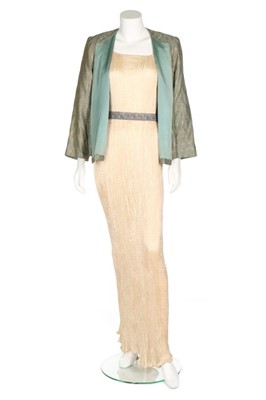 Lot 69 - A Mariano Fortuny ivory silk Delphos gown,...