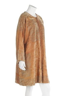 Lot 72 - A Mariano Fortuny stencilled peach velvet...