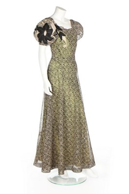 Lot 88 - A Jeanne Lanvin couture stencilled tulle dress,...
