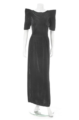 Lot 84 - A Jeanne Lanvin couture black velvet evening...