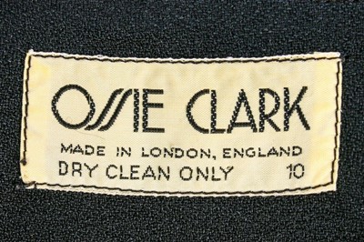 Lot 125 - An Ossie Clark embroidered black moss crêpe...