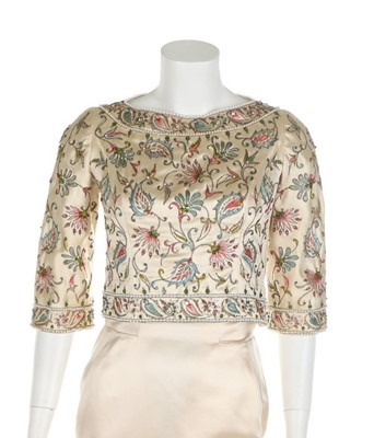 Lot 133 - A Lesage embroidered satin bodice, probably...