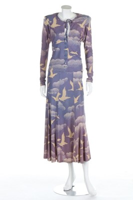 Lot 79 - A stylish Biba bird print jersey ensemble,...