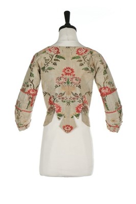 Lot 82 - A lady's bodice of 1750s brocade, 1770s, with...