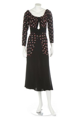 Lot 91 - An Ossie Clark embroidered crepe 'Stars and...