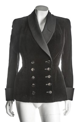 Lot 121 - A Jacques Fath black velvet jacket, early...