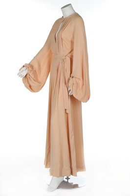 Lot 130 - An Ossie Clark 'Come Fly With Me' peach moss...