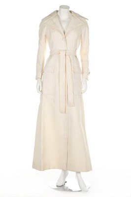 Lot 146 - A Christian Dior London white slubbed silk...