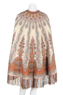 Lot 306 - A woven kashmir style cape, French, circa 1850-...