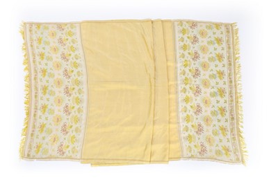 Lot 307 - Two woven silk stoles, probably Spitalfields,...