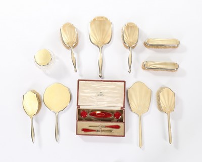 Lot 190 - Assorted silver mounted and guilloché enamel...
