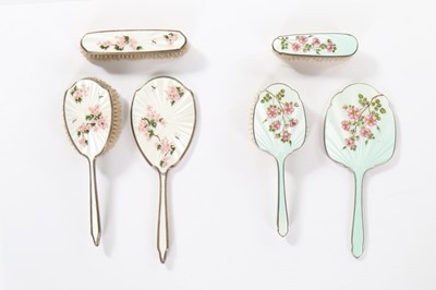 Lot 191 - Assorted guilloché enamel vanity accessories,...