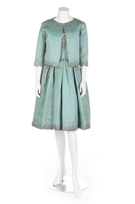 Lot 253 - A Christian Dior London shot turquoise/grey...