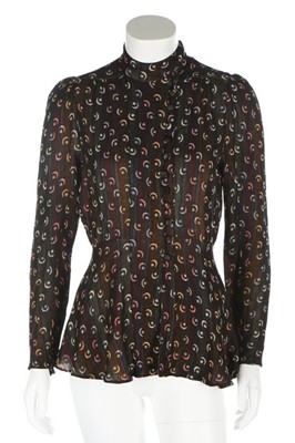 Lot 264 - An Ossie Clark 'Moon and Stars' weave crepe...