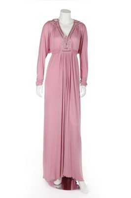 Lot 273 - An Ossie Clark pink silk jersey smock-style...