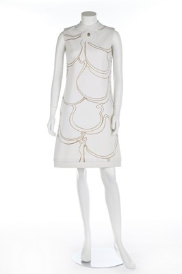 Lot 274 - A Pierre Cardin white crimplene dress, late...
