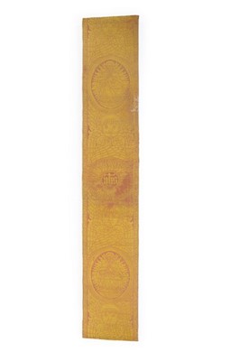 Lot 312 - A lampas silk/linen orphrey panel, Florentine,...