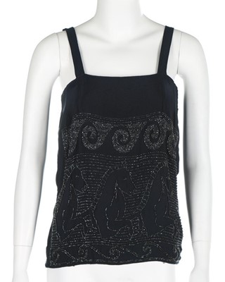 Lot 277 - A beaded 'Aux Chevaux' Vionnet-inspired navy...