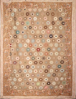 Lot 313 - Two English printed cotton patchwork coverlets,...