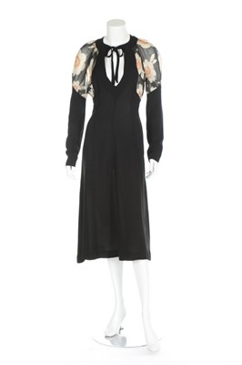 Lot 291 - An Ossie Clark/Celia Birtwell moss crepe dress,...