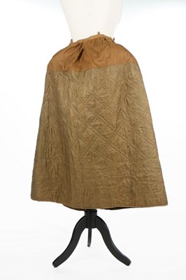 Lot 296 - Two quilted silk petticoats, the first of...