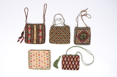 Lot 302 - Twelve Berlin woolwork reticules and...