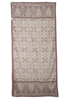 Lot 316 - A woven paisley-design shawl, probably Norwich,...