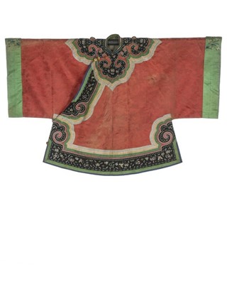 Lot 387 - A woman's peach damask satin informal robe,...
