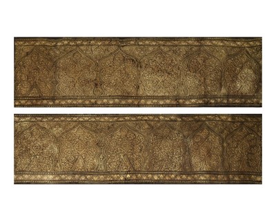 Lot 338 - A pair of embroidered hangings, probably Delhi,...