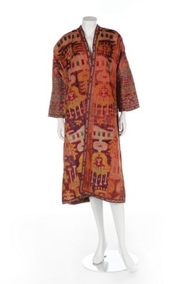 Lot 343 - An ikat velvet chapan, Bokharan, circa 1900,...