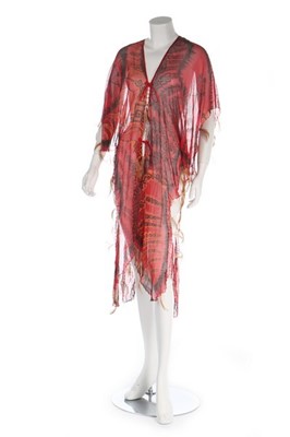 Lot 14 - A Zandra Rhodes printed chiffon 'Zebra skin'...