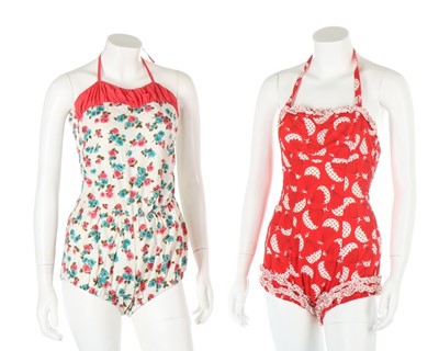 Lot 8 - A group of 1950s printed cotton swim and...