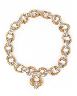 Lot 196 - A Kenneth J Lane gilt and rhinestone matching...