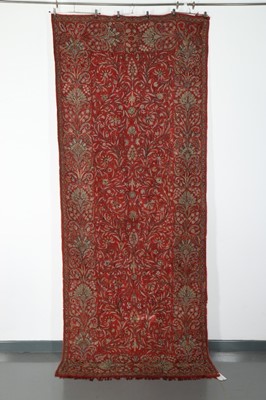 Lot 337 - A large crewel-worked wall-hanging, Indian for...
