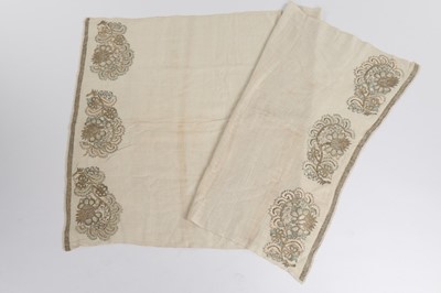 Lot 370 - Two embroidered bath towels, 'silecek', circa...