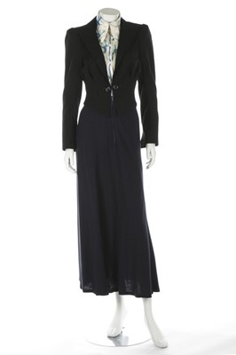 Lot 17 - An Ossie Clark cropped black wool gabardine...