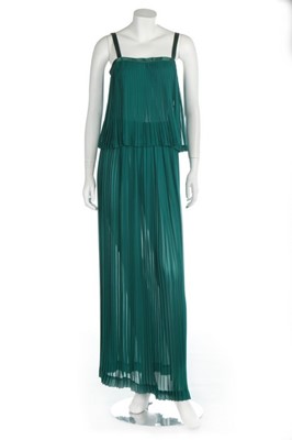 Lot 24 - An Yves Saint Laurent pleated jade green...
