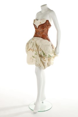 Lot 241 - An Alexander McQueen floral printed organza...
