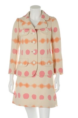 Lot 112 - An Ungaro couture printed wool mini-skirt suit,...