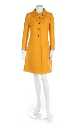 Lot 122 - An Ungaro couture saffron yellow wool coat,...
