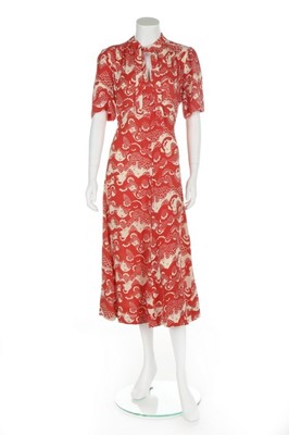 Lot 138 - An Ossie Clark/Celia Birtwell printed red and...