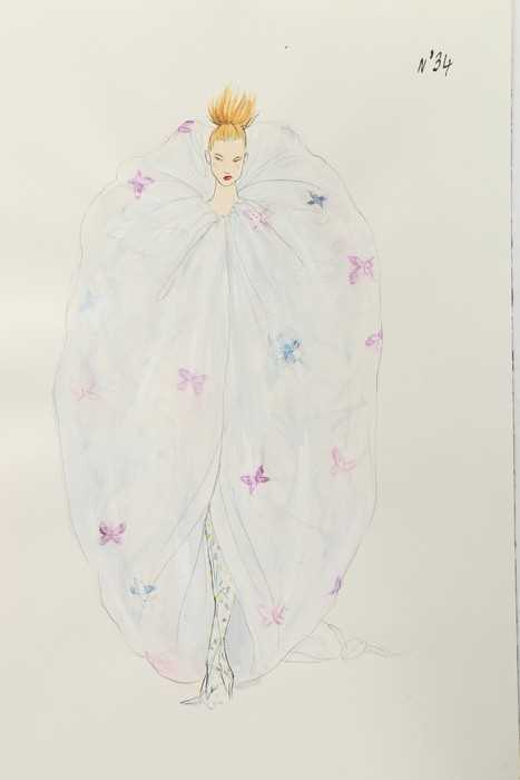 Lot 236 - An Alexander McQueen fashion sketch for his...
