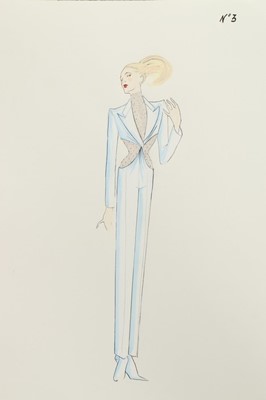 Lot 234 - Three Alexander McQueen fashion sketches for...