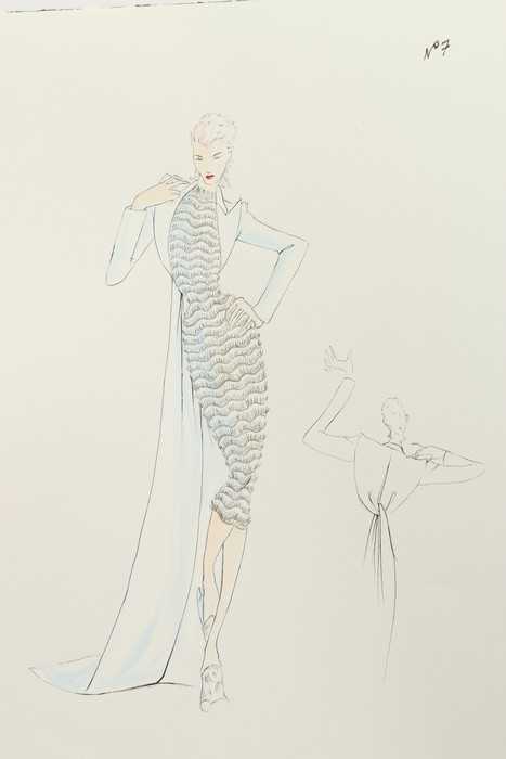 Lot 242 - Three Alexander McQueen fashion sketches for...