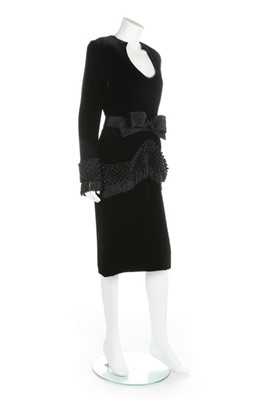 Lot 224 - A Valentino black velvet cocktail dress, 1990s,...