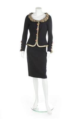 Lot 231 - A Gianni Versace be-jewelled midnight-blue...