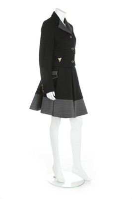 Lot 227 - A Gianni Versace black wool moss crpe...